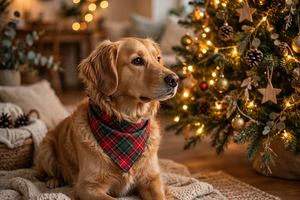 Bandana de Noël double épaisseur pour chien