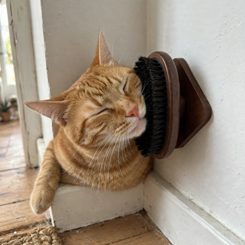 Brosse Auto-Toilettage Murale pour Chat
