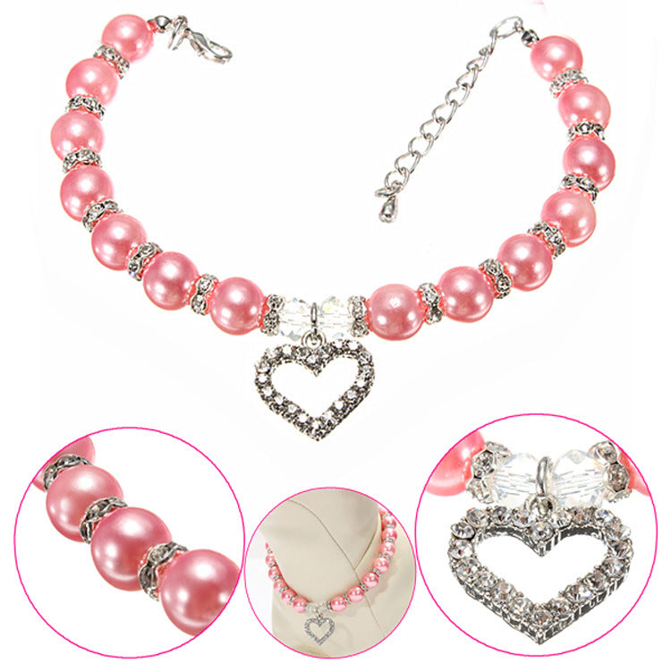 Collier de perles pour chien et chat — bijou élégant