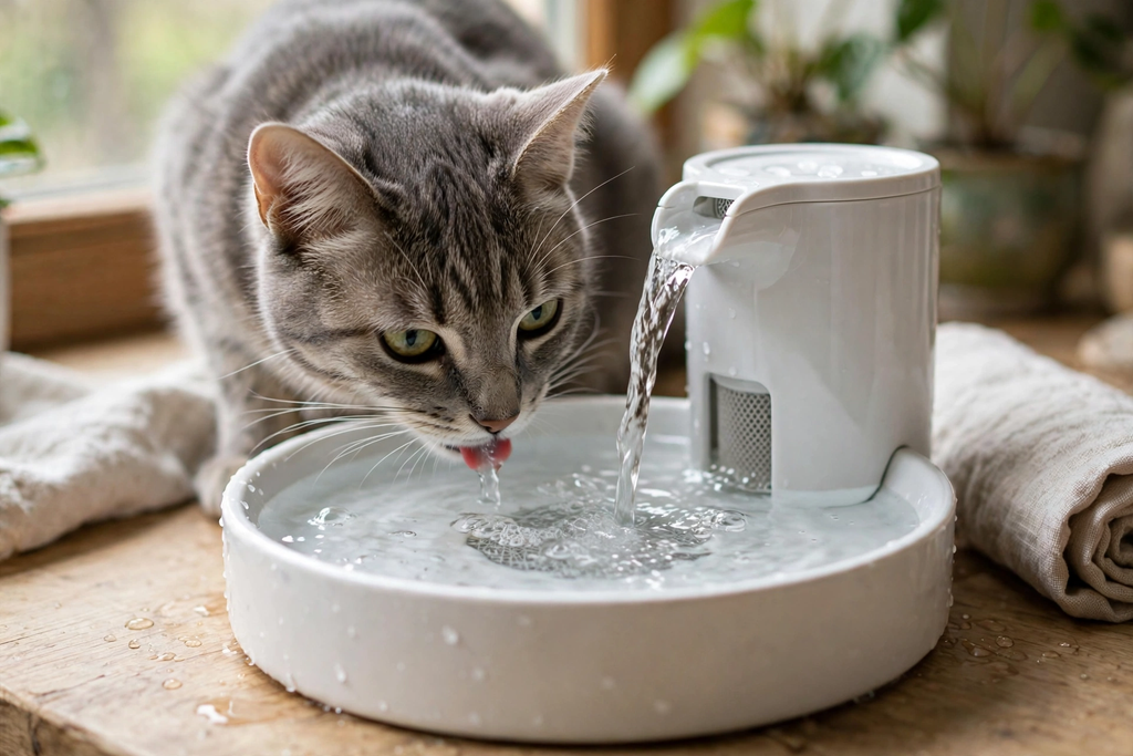 Water fountain with filter for cats and dogs