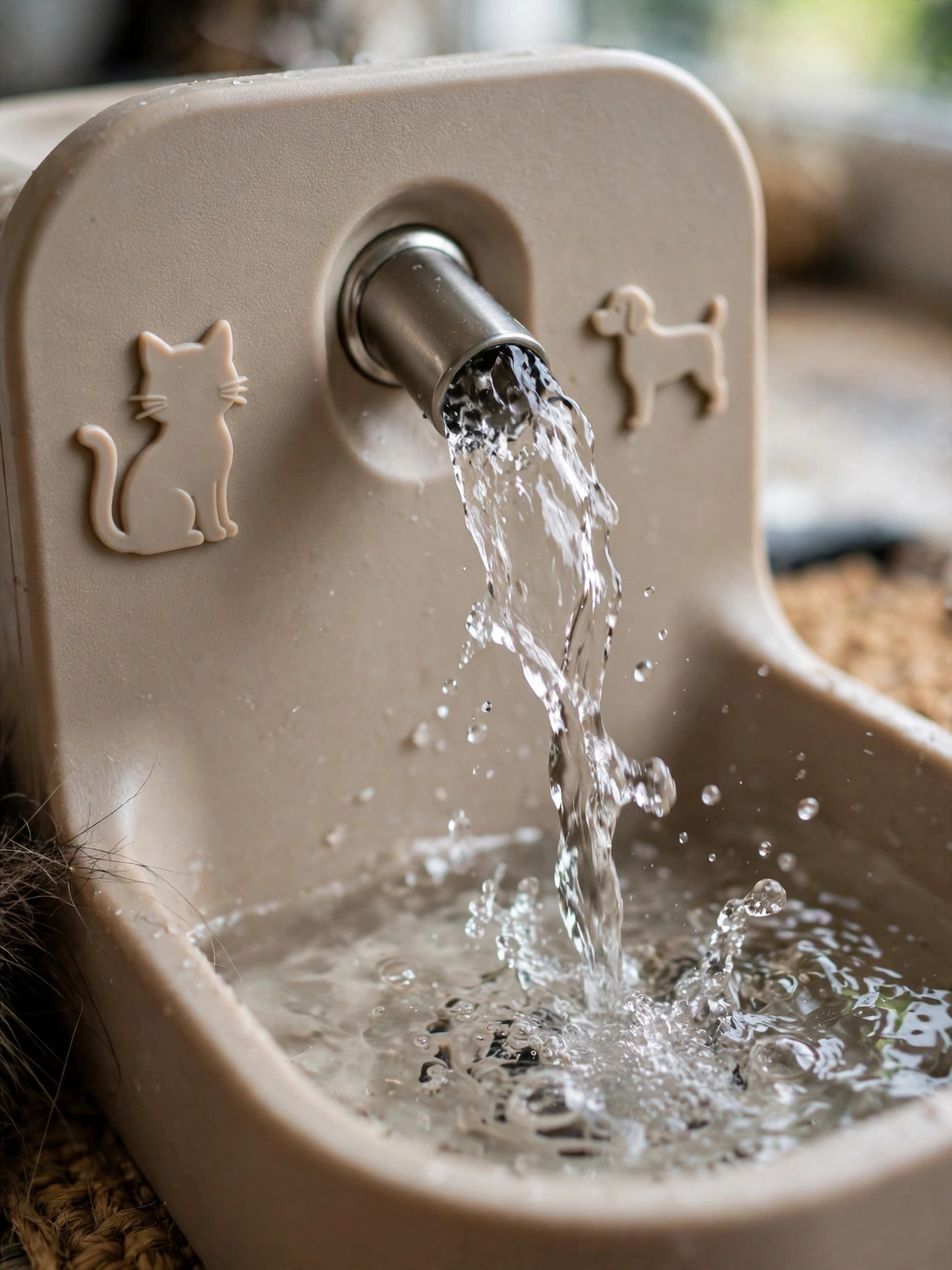 Water fountain with filter for cats and dogs