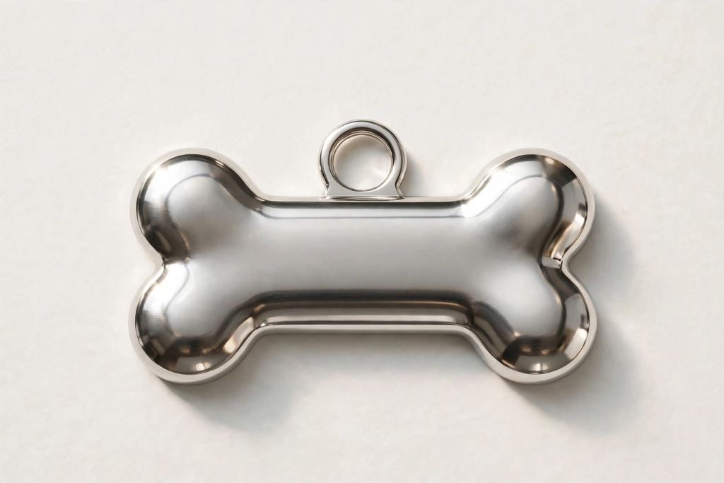 Médaille os gravée personnalisée — acier inoxydable