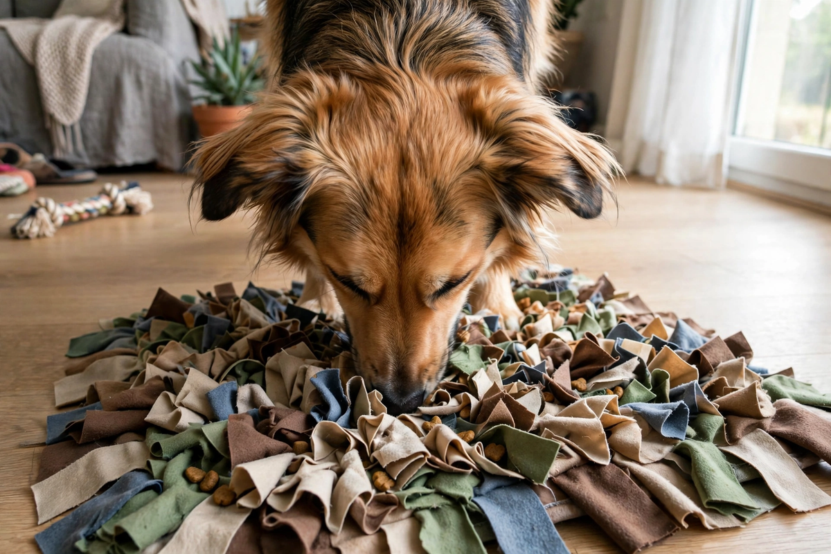 Tapis de fouille interactif pour chien et chat — stimulation mentale